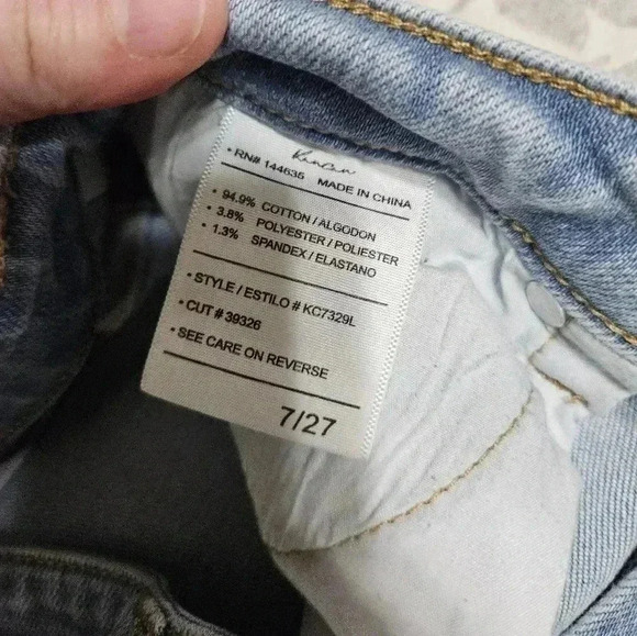 Kancan light wash distressed bottom jeans! - Picture 3 of 7